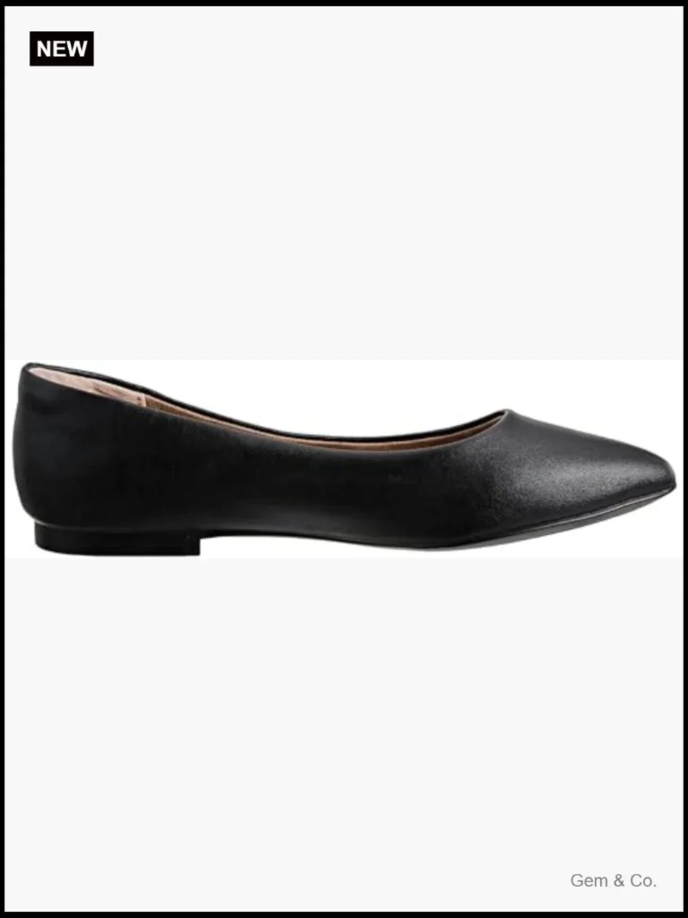 Women's Pointed-Toe Ballet Flats - Faux Leather, Comfort Insole
